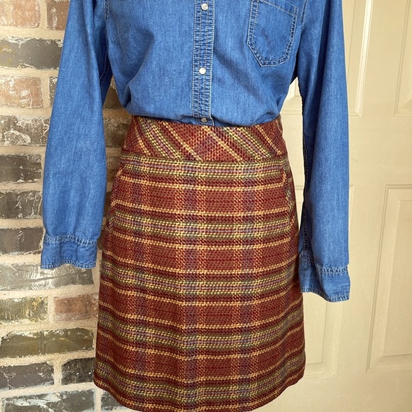 Talbots Autumn Tones Plaid Tweed Wool Pencil Mini Skirt Lined New With Tags - Picture 13 of 13